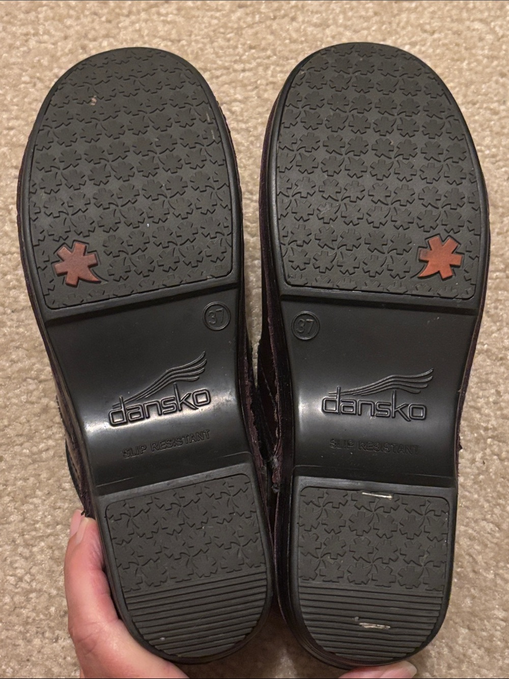 Dansko Women's Burgundy Leather Clogs - Picture 7 of 7